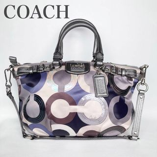 コーチ(COACH)の【極美品】コーチ　2WAY　バッグ　ショルダー　トート　オブアート　スパンコール(ショルダーバッグ)