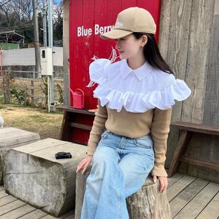 bibiy  DIANNE SHIRT KNIT  フリルニット(ニット/セーター)