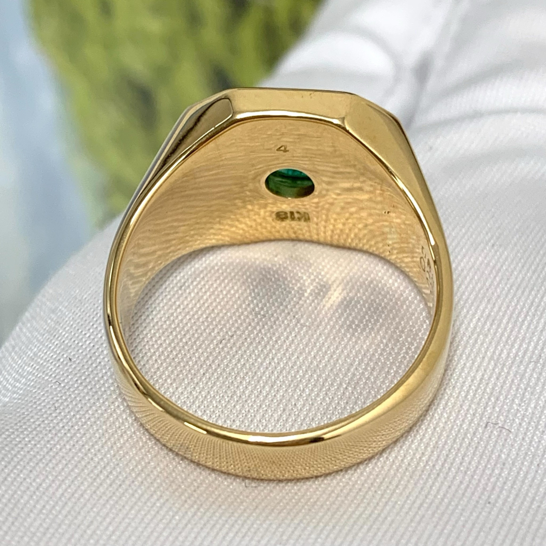 K18YG ダイヤモンド　0.22 エメラルド　0.88 リング　指輪 レディースのアクセサリー(リング(指輪))の商品写真