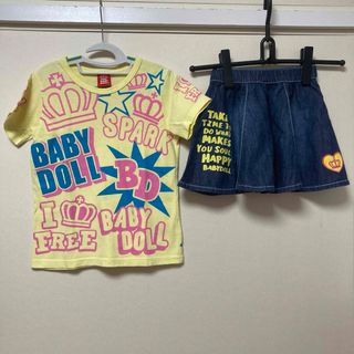 ベビードール(BABYDOLL)のベビードール　半袖Tシャツ　スカート　120   女の子　上下セット　夏(Tシャツ/カットソー)