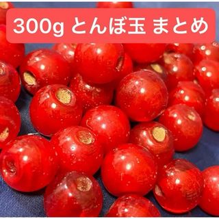 穴あり 天然石 ビーズ 約300g 赤 レッド 透明 約14mm 前後 まとめ(その他)