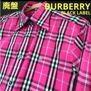 バーバリーブラックレーベル(BURBERRY BLACK LABEL)の廃盤 ヴィンテージ バーバリー チェックシャツ 2 ピンク ラズベリー 三陽商会(シャツ)