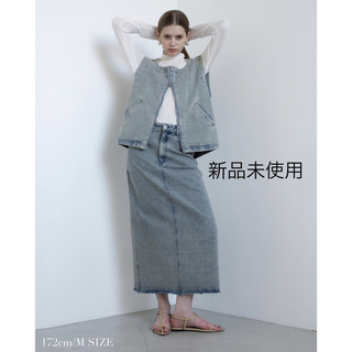 《新品未使用》chemical wash denim maxi skirt(ロングスカート)