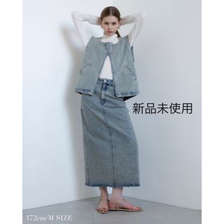 《新品未使用》chemical wash denim maxi skirt(ロングスカート)