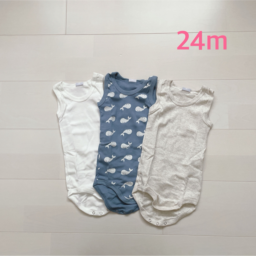 PETIT BATEAU(プチバトー)のプチバトー　タンクトップボディ3枚組　24m キッズ/ベビー/マタニティのベビー服(~85cm)(ロンパース)の商品写真