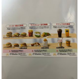 マクドナルド(マクドナルド)のマクドナルド　マック　株主優待券　お引き換え券　(フード/ドリンク券)