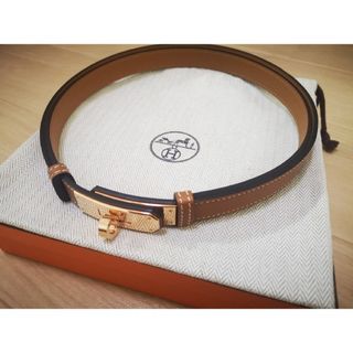 エルメス(Hermes)の【極美品】HERMES　ケリーベルト　ゴールド　ピンクゴールド金具(ベルト)