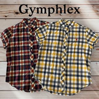 GYMPHLEX - Gymphlex★チェックシャツ 2枚セット ボタンダウン  パフスリーブ