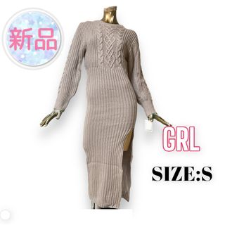 グレイル(GRL)の⭐️新品⭐️ GRL ♥ タイト リブ バックオープンスリットニットワンピース(ロングワンピース/マキシワンピース)