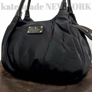 ケイトスペードニューヨーク(kate spade new york)の美品　ケイトスペード　トートバッグ　ショルダーバッグ　スペード　ナイロン　黒(トートバッグ)