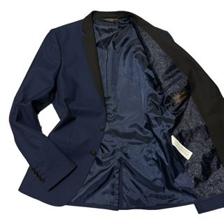 ザラ(ZARA)のZARA ザラ 2Bタキシードジャケット ネイビー メンズ 46 Mサイズ相当(テーラードジャケット)