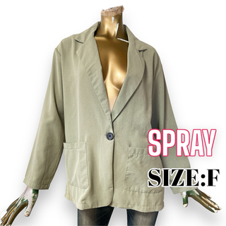 SPRAY ♥ シンプル オーバー リネンライク シャツ風 薄手ジャケット