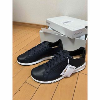 ジェオックス(GEOX)のGEOX Aerantis レザースニーカー EU43 Navy/Black(スニーカー)