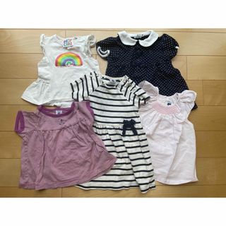 プチバトー(PETIT BATEAU)の女の子80㎝まとめ売り　組曲/はらぺこあおむし/プチバトー(ワンピース)