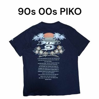 90s00s PIKO ビッグプリント　Tシャツ　ブラック　ピコ　古着(Tシャツ/カットソー(半袖/袖なし))