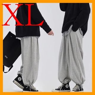 スウェット メンズ バルーンパンツ ルーズ ワイド ダボ カジュアルパンツ XL(その他)