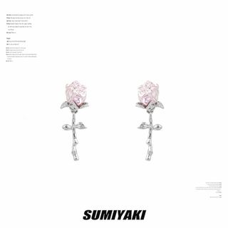 Ron Herman - SUMIYAKI オリジナル ピンクローズ×シルバーピアス イヤリング