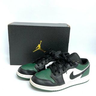 ナイキ(NIKE)の★NIKE ナイキ AIR JORDAN 1 エアジョーダン1 RETRO LOW GS "GREEN TOE" 553560-371 ブラック グリーン スニーカー size24cm(スニーカー)