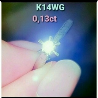 K14WG ソリティアダイヤモンド リング(リング(指輪))