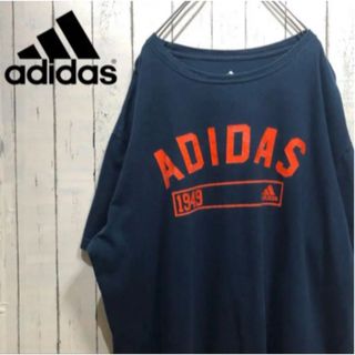 アディダス(adidas)のアディダス　古着Tシャツ　オーバーサイズ　ネイビー(Tシャツ/カットソー(半袖/袖なし))