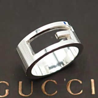 グッチ(Gucci)の7.5号 GUCCI グッチ ブランテッド リング ロゴ シルバー レディース(リング(指輪))