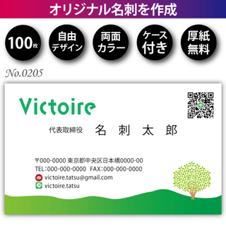 オリジナル名刺作成 100枚 両面フルカラー 紙ケース付 No.0205(オフィス用品一般)