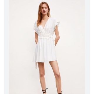 ザラ(ZARA)のZARA ザラ ミニワンピ フリルワンピース チュニック(ミニワンピース)