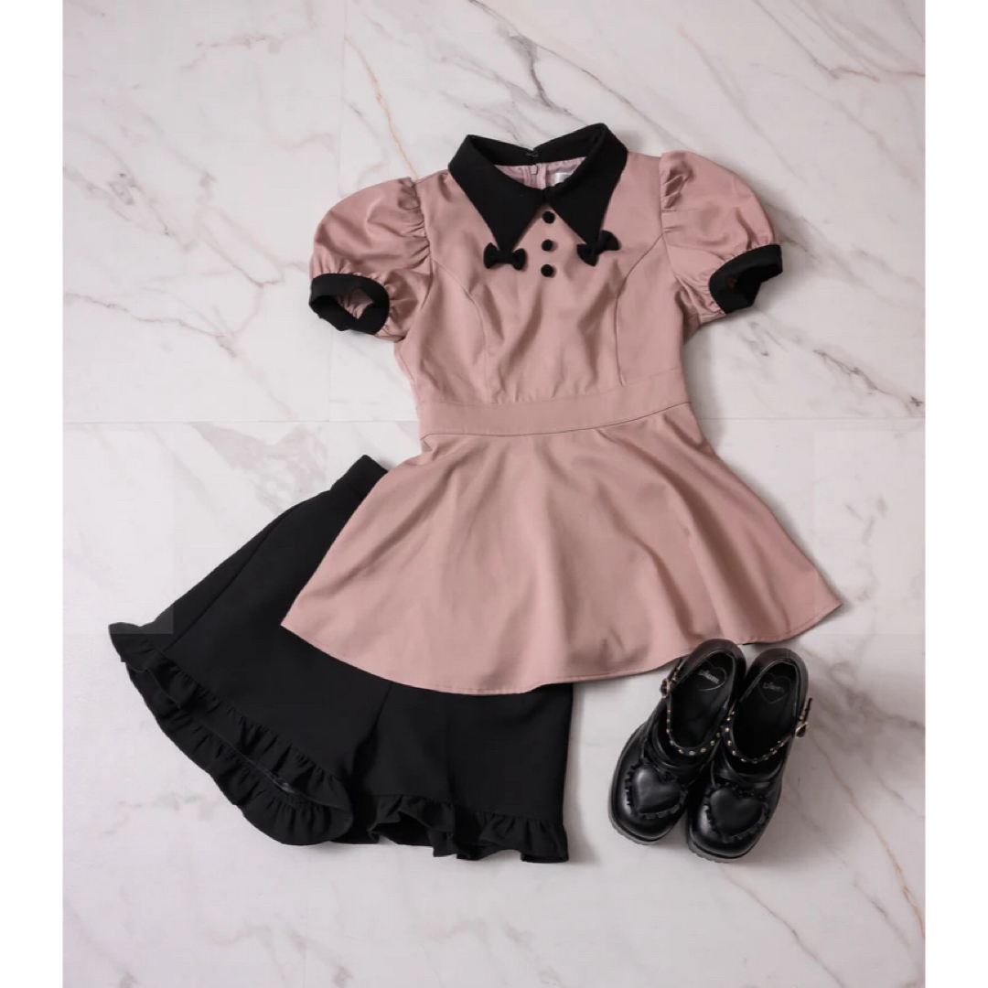 piumリボンカラーセットアップ　スカート　ピンク レディースのスカート(ひざ丈スカート)の商品写真