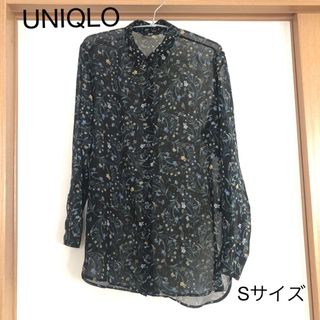 ユニクロ(UNIQLO)のUNIQLO レディースブラウス　花柄Sサイズ　透け感　花柄(シャツ/ブラウス(長袖/七分))