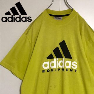 アディダス(adidas)の【ヴィンテージ古着】アディダス　センターロゴ入りTシャツ　イエロー　H777(Tシャツ/カットソー(半袖/袖なし))