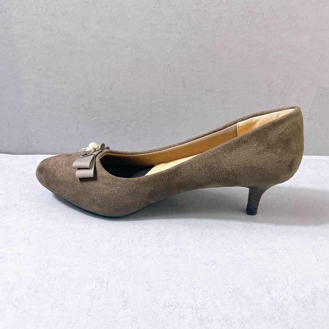 melange メランジェ　ラウンドトゥ　パンプス　リボン　24.5cm レディースの靴/シューズ(ハイヒール/パンプス)の商品写真