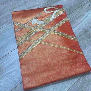 【5/4までSALE】《帯》オレンジ　金銀刺繍(帯)