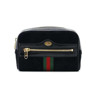 グッチ(Gucci)のグッチ ウエストバッグ オフィディア ロゴ スエード 517076 GUCCI ベルトバッグ バッグ ウエストポーチ 黒(ボディーバッグ)