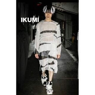 IKUMI FW21 MESH MIX BIG LONG T(ニット/セーター)