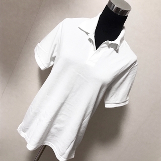 ジーユー(GU)のGU ドライポロシャツ　ユニセックス　S レディース　M 白　②(ポロシャツ)