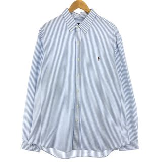 ラルフローレン(Ralph Lauren)の古着 ラルフローレン Ralph Lauren 長袖 ボタンダウンストライプシャツ メンズXXL /eaa442688(シャツ)