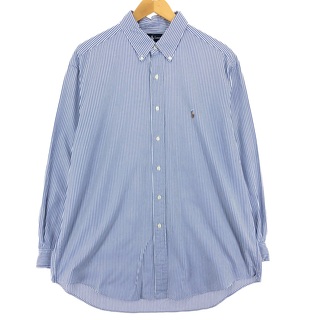 ラルフローレン(Ralph Lauren)の古着 ラルフローレン Ralph Lauren YARMOUTH 長袖 ボタンダウンストライプシャツ メンズXL /eaa442690(シャツ)