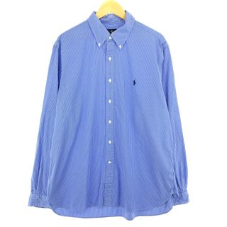 ラルフローレン(Ralph Lauren)の古着 ラルフローレン Ralph Lauren 長袖 ボタンダウンストライプシャツ メンズXL /eaa442691(シャツ)