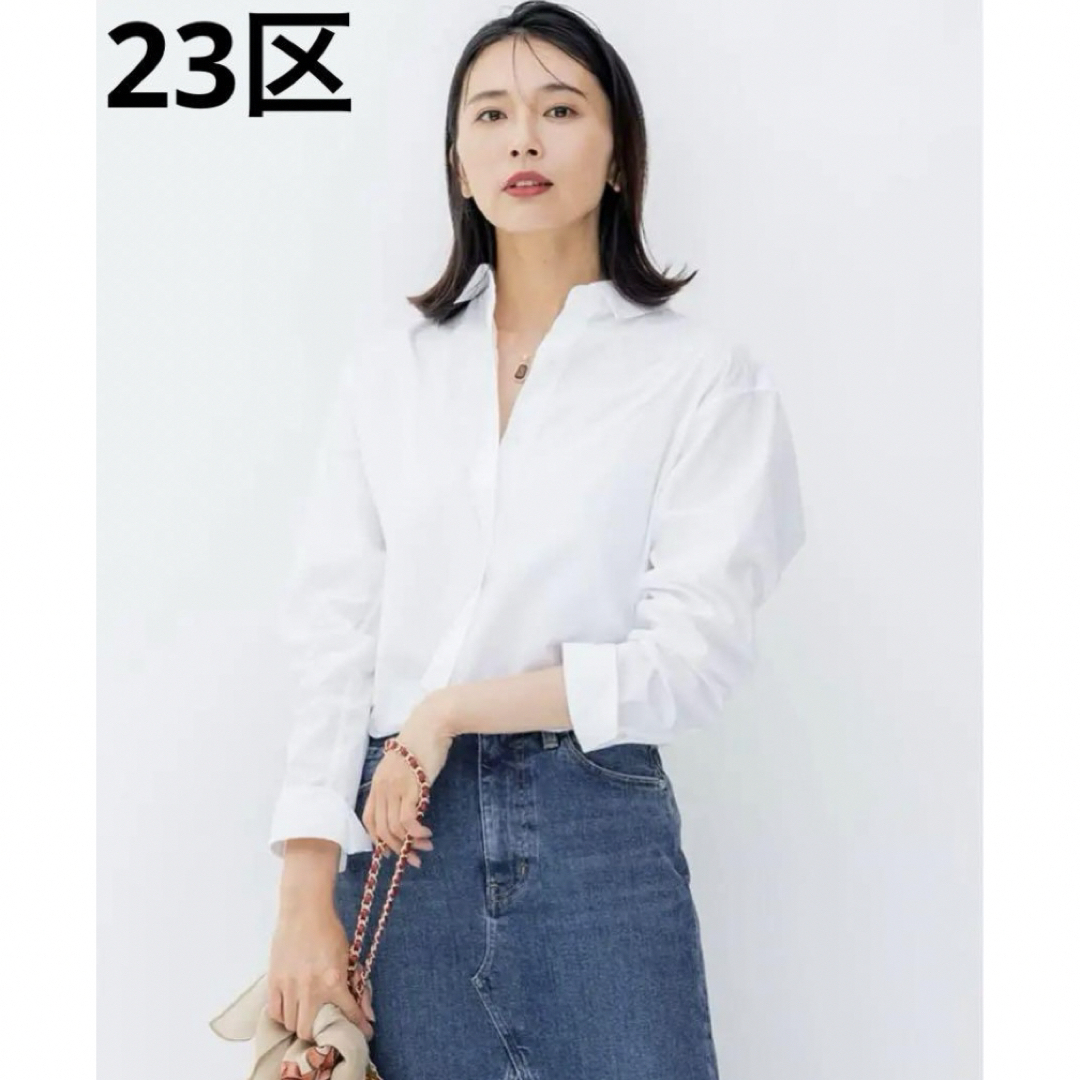 23区(ニジュウサンク)の新品　23区　CANCLINI ベーシック シャツ　44 メンズのトップス(Tシャツ/カットソー(半袖/袖なし))の商品写真