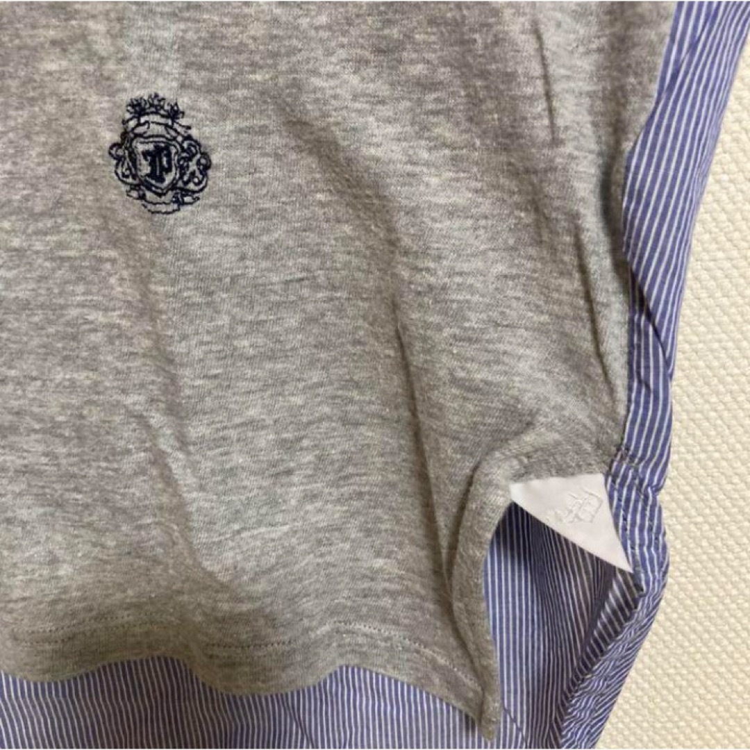 INED(イネド)の【古着】Tシャツ 半袖 切り返し イネド オフィス カジュアル レディースのトップス(Tシャツ(半袖/袖なし))の商品写真