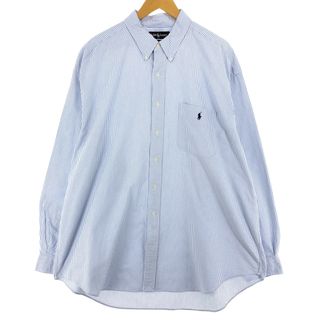 ラルフローレン(Ralph Lauren)の古着 ラルフローレン Ralph Lauren BIG SHIRT 長袖 ボタンダウンストライプシャツ メンズXXL /eaa442694(シャツ)