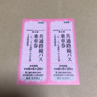 三重交通　株主優待 共通路線バス　乗車券8枚(その他)
