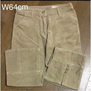 W64cm 七分丈パンツ　コーデュロイ   キャメル(カジュアルパンツ)