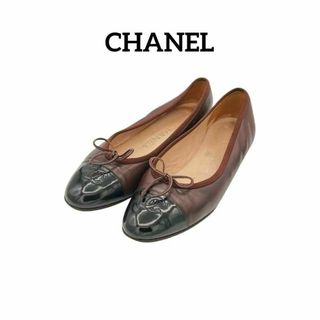 シャネル(CHANEL)のシャネル レザー ココマーク 35 1/2 フラットパンプス　バレエ　フラット(バレエシューズ)