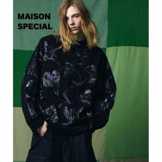 メゾンスペシャル(MAISON SPECIAL)のMAISONSPECIAL シャイニーフラワー刺繍スウェット　ユニセックス L(スウェット)