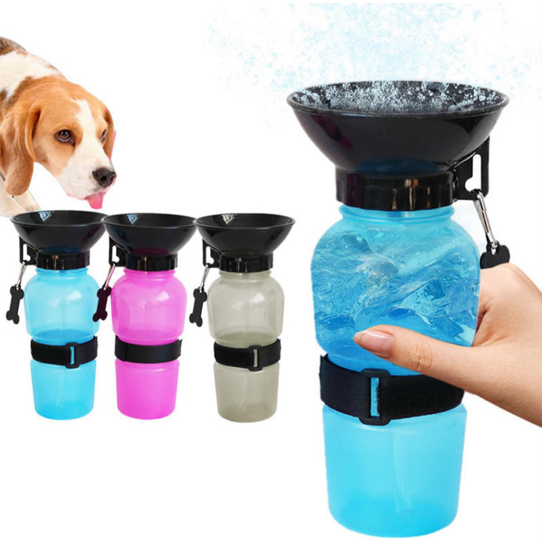 グレー お散歩 ウォーターボトル ペット用 水筒 500ml 犬　吸水ボトル その他のペット用品(犬)の商品写真
