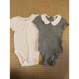 ベビーギャップ(babyGAP)のbaby  gap  ボディ　襟付き　レース　グレー　ホワイト　2点　18-24(Tシャツ/カットソー)