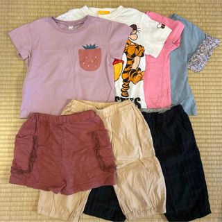 ハッカキッズ(hakka kids)の女の子服　まとめ売り　夏　100 半袖　Tシャツ　半ズボン　ハッカキッズ　7点(Tシャツ/カットソー)