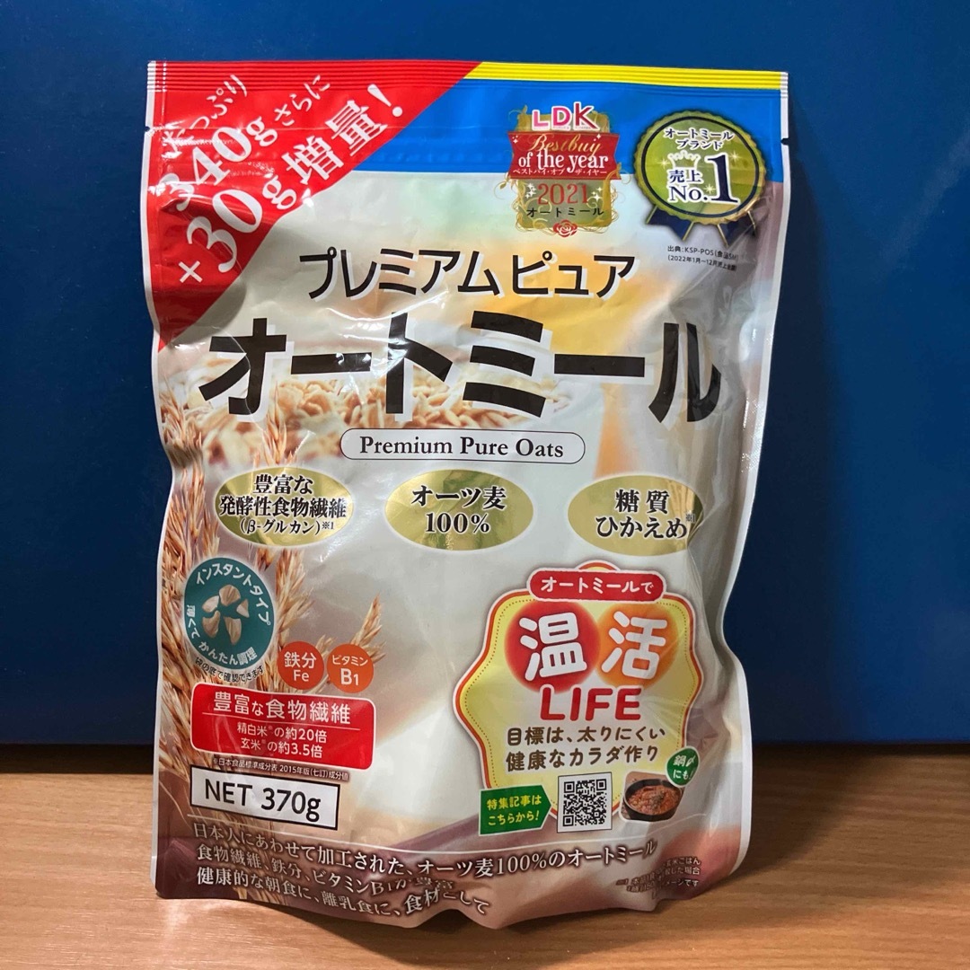 日本食品製造(ニホンショクヒンセイゾウ)の日食 プレミアムピュア オートミール(340g) 食品/飲料/酒の食品(その他)の商品写真