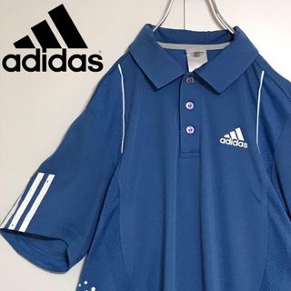 adidas - 【快適素材】アディダス　ロゴ入りポロシャツ　ブルー　サイドメッシュ　H784